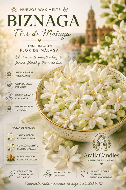 Wax Melts Biznaga · Flor de Málaga | Aralia Candles - AraliaCandles