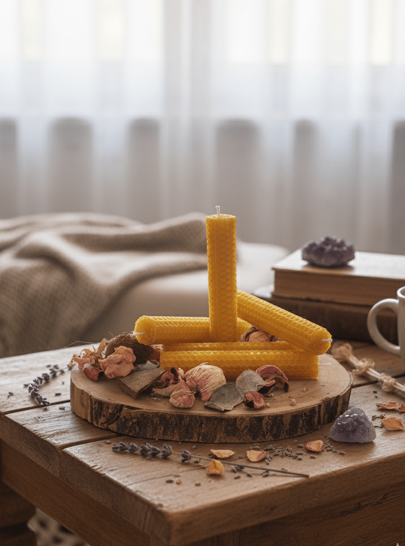 Velas de Miel Cera de Abeja - Rituales de Amor, Prosperidad y Creatividad Naturales | Aralia Candles - AraliaCandles