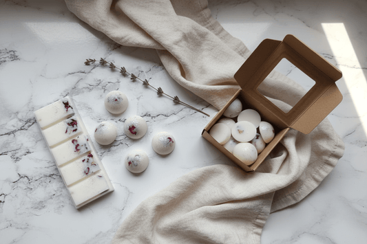 presentacion waxmelt y snapbar agua de rosas Aralia Candles