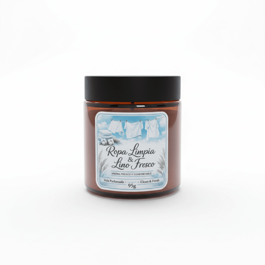 Vela Aromática Ropa Limpia & Lino Fresco - Frescura Natural y Reconfortante | Aralia Candles - AraliaCandles