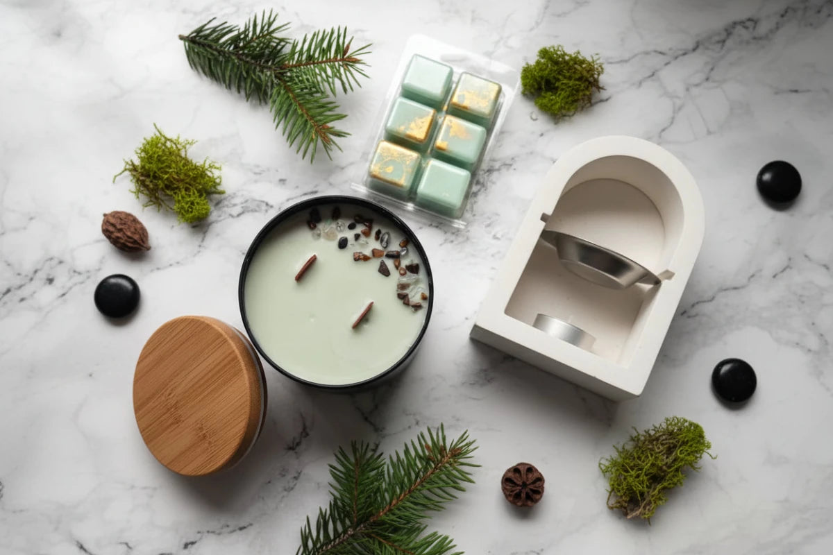 pack 3 flatlay bosque sereno