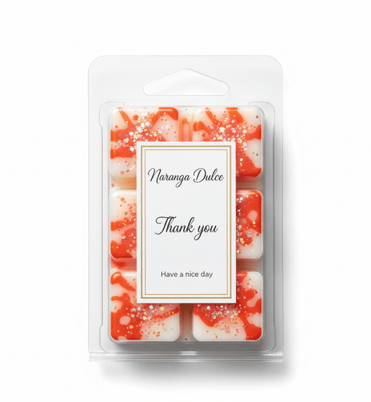 Wax Melts Naranja Dulce Soja - Dados Aromáticos Cítricos Brillantes para Energía | Aralia Candles - AraliaCandles