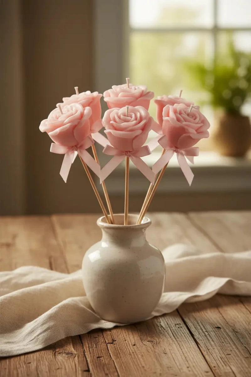 Rose Candle Pastel - AraliaCandles