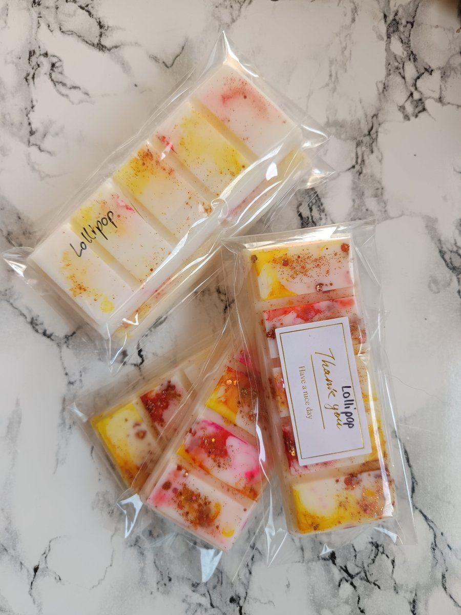 Wax Melt Snapbar Fiesta de Colores Soja - Caramelo Frutas Vainilla Brillante Vibrante | Aralia Candles - AraliaCandles