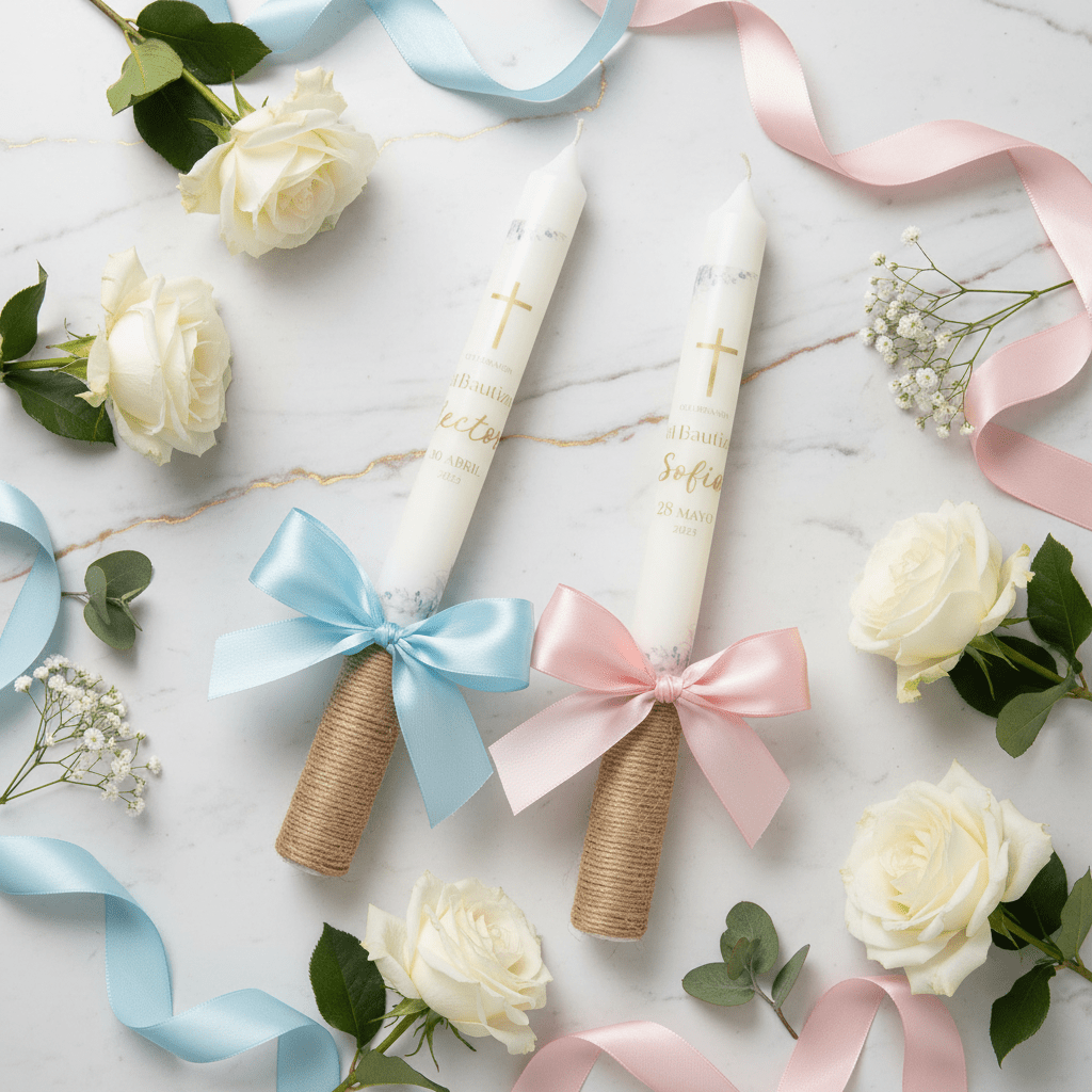 Vela de Bautizo Personalizable | Aralia Candles - AraliaCandles