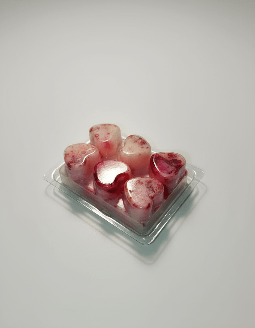 Wax Melts Corazones Piruleta Explosiva Soja - Frutos Rojos Brillantes Caramelo Pasión | Aralia Candles - AraliaCandles