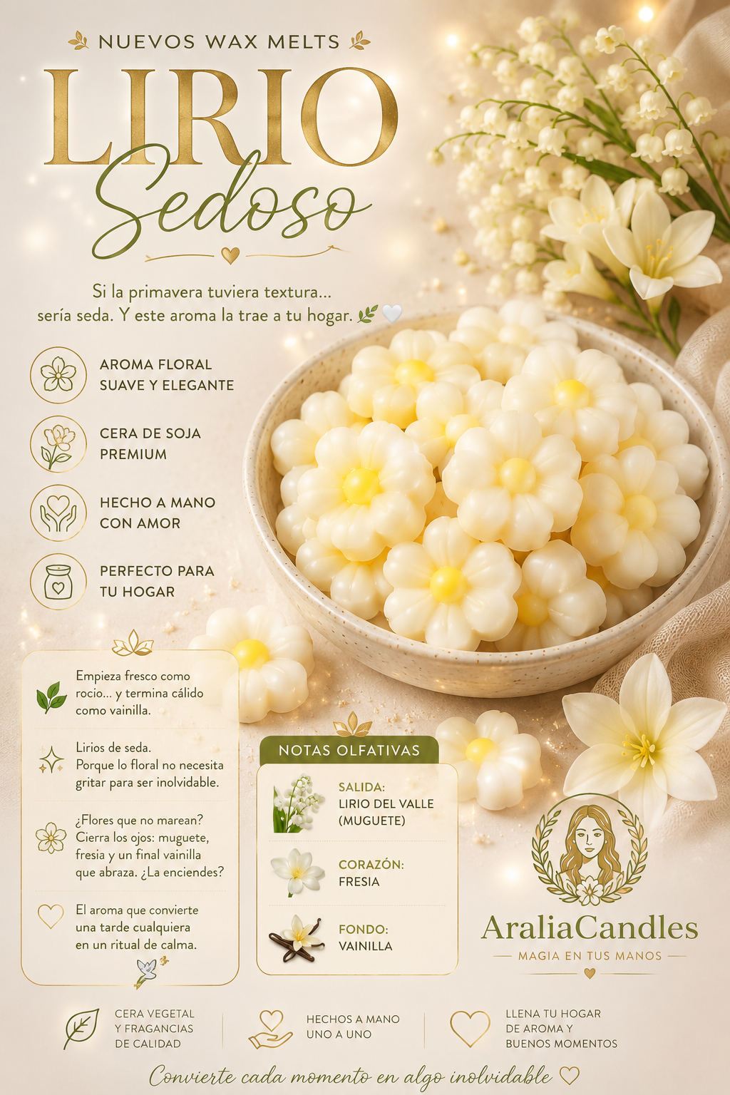 Wax Melts Lirio Sedoso | Aralia Candles