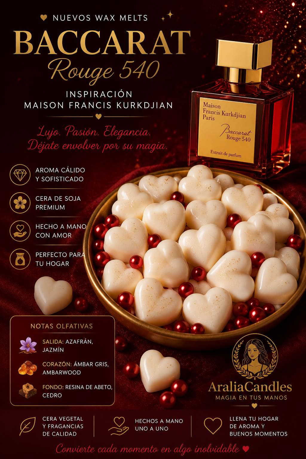 Wax Melts Baccarat Rouge 540 | Aralia Candles