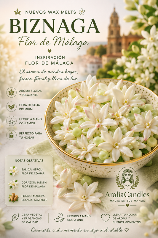 Wax Melts Biznaga · Flor de Málaga | Aralia Candles