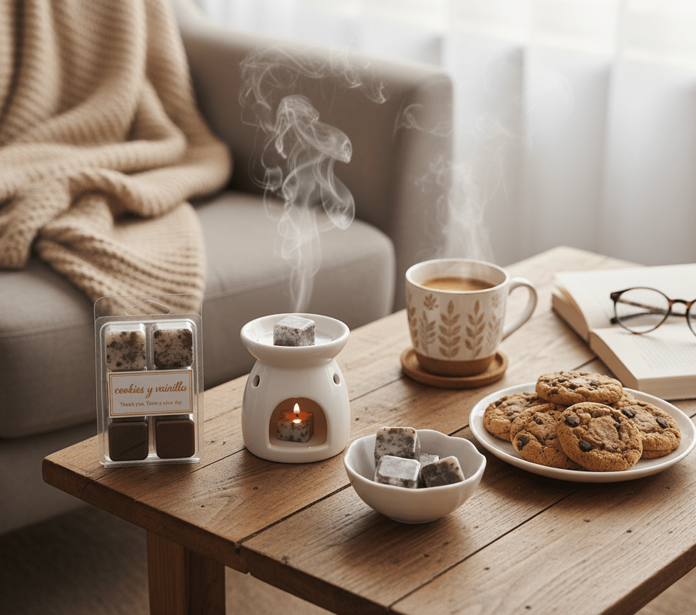 Wax Melts Cookies y Vainilla Soja - Dados Aromáticos Gourmand Cálidos para Hogar | Aralia Candles - AraliaCandles