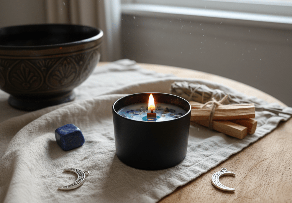 Vela Ritualizada Lapislázuli Cera de Soja Artesanal | AraliaCandles - AraliaCandles