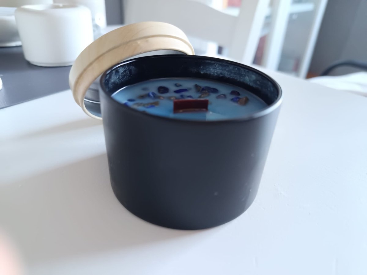 Vela Ritualizada Lapislázuli Cera de Soja Artesanal | AraliaCandles - AraliaCandles