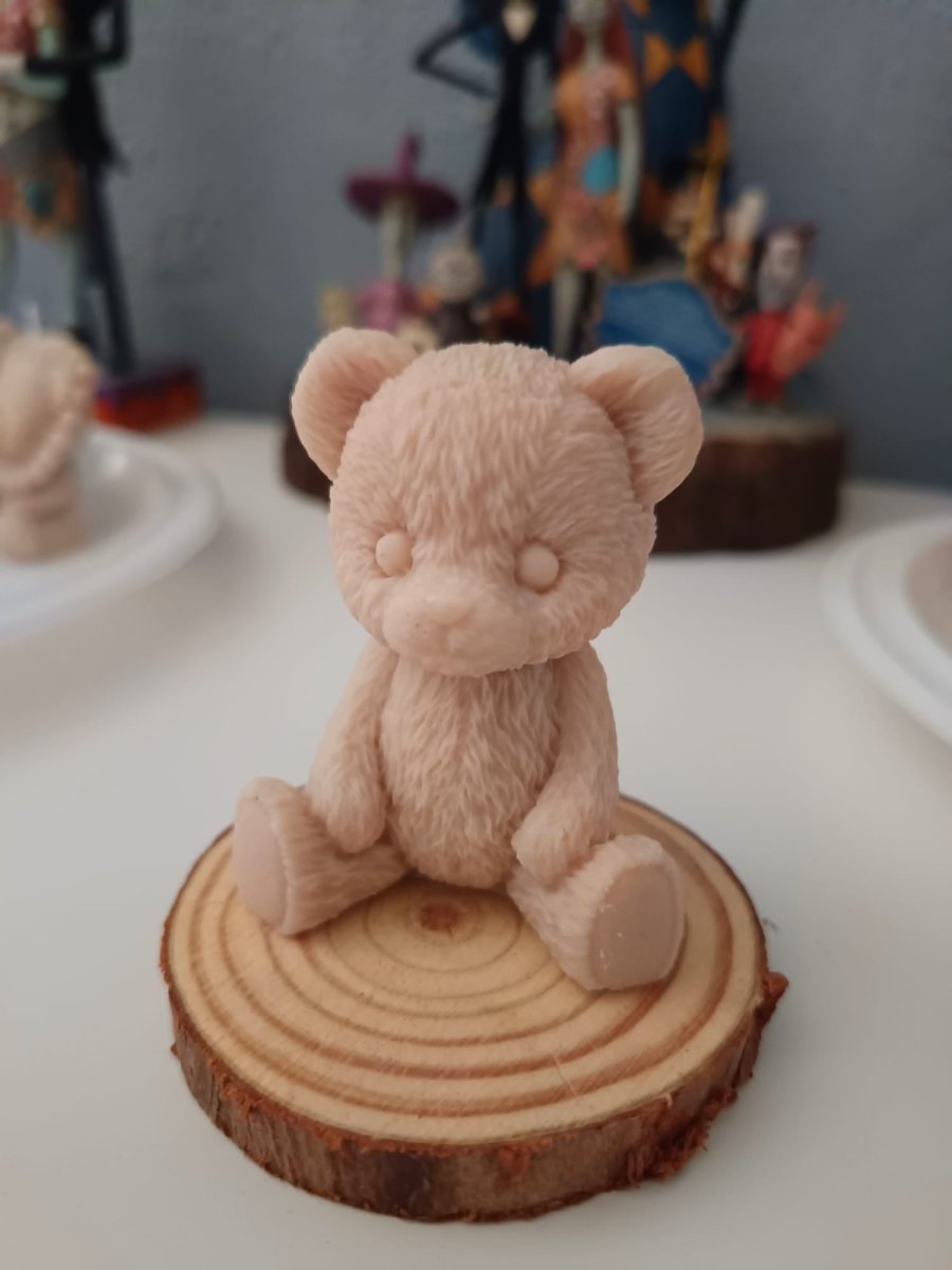 Vela Osito Teddy Soja Personalizable - Tierno Detalle para Baby Shower y Bautizos | Aralia Candles - AraliaCandles