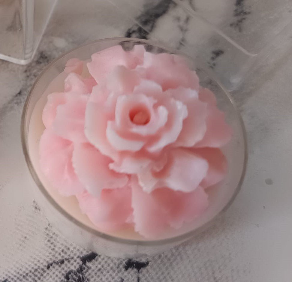 Vela Peonía Mini Soja Personalizable - Multipétalo Floral para Bodas y Eventos | Aralia Candles - AraliaCandles