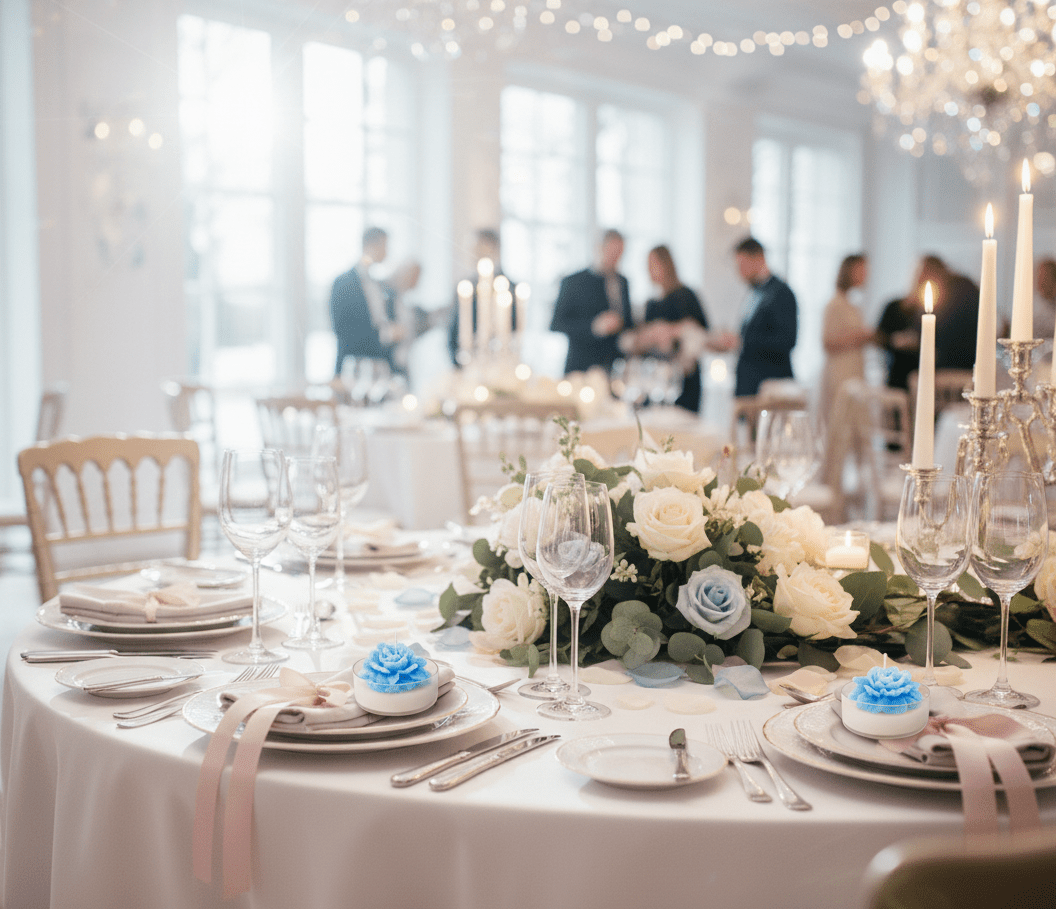 Vela Rosa Mini Soja 3,5cm Rosa y Azul - Personalizable para Bodas y Bautizos | Aralia Candles - AraliaCandles