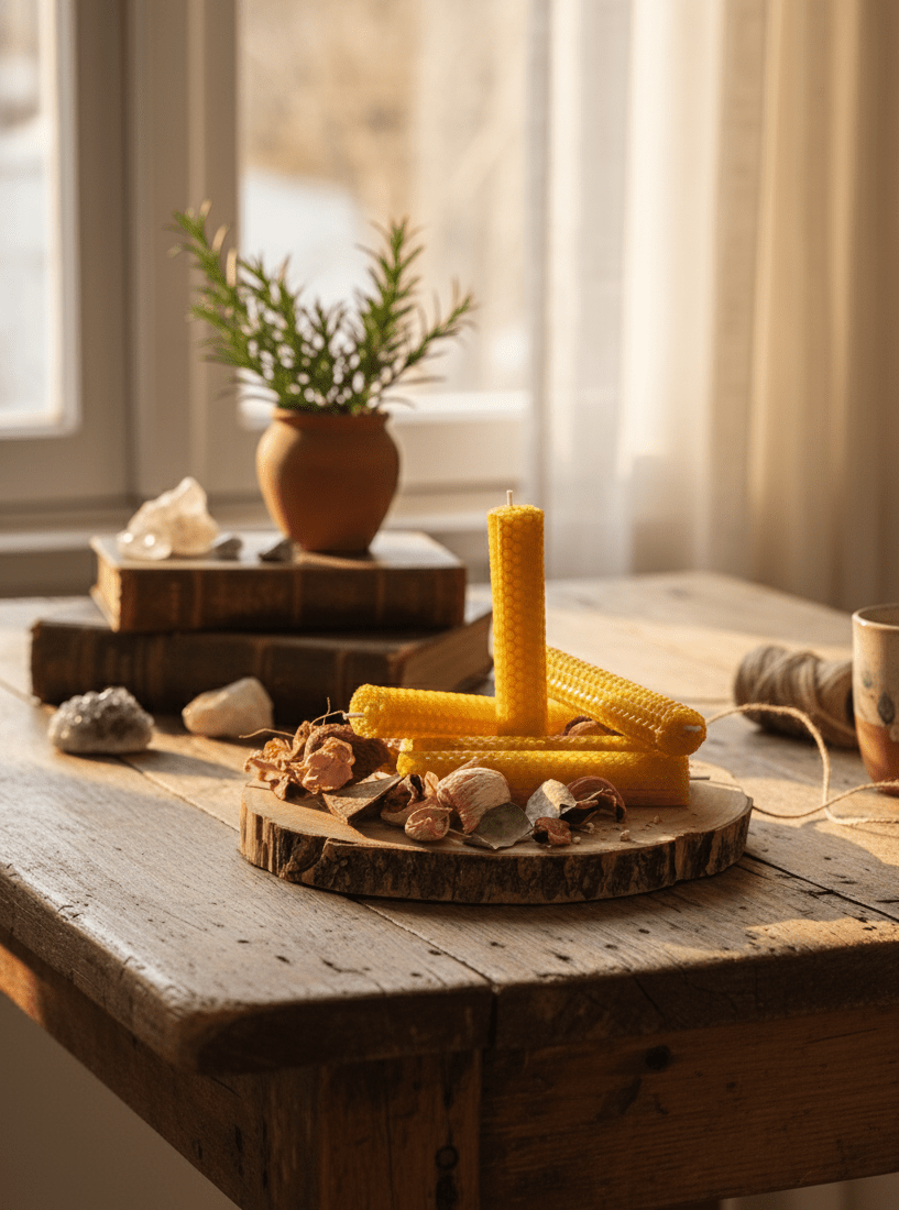 Velas de Miel Cera de Abeja - Rituales de Amor, Prosperidad y Creatividad Naturales | Aralia Candles - AraliaCandles