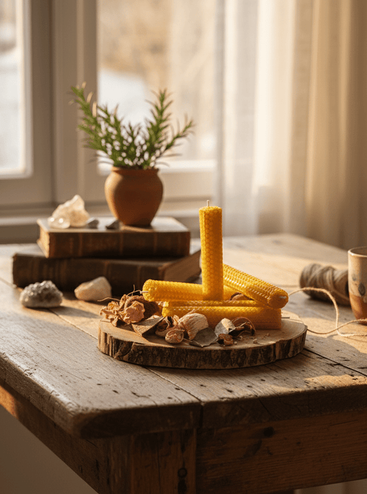 Velas de Miel Cera de Abeja - Rituales de Amor, Prosperidad y Creatividad Naturales | Aralia Candles - AraliaCandles