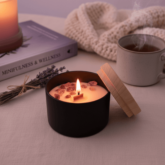 Vela Ritualizada Lavanda y Amatista Cera de Soja Artesanal | AraliaCandles - AraliaCandles