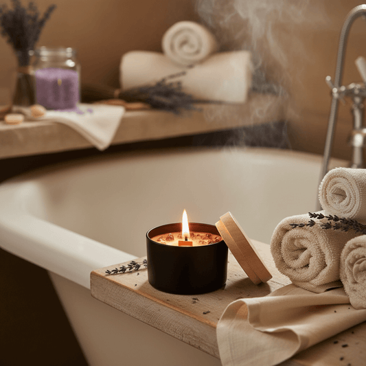 Vela Ritualizada Lavanda y Amatista Cera de Soja Artesanal | AraliaCandles - AraliaCandles