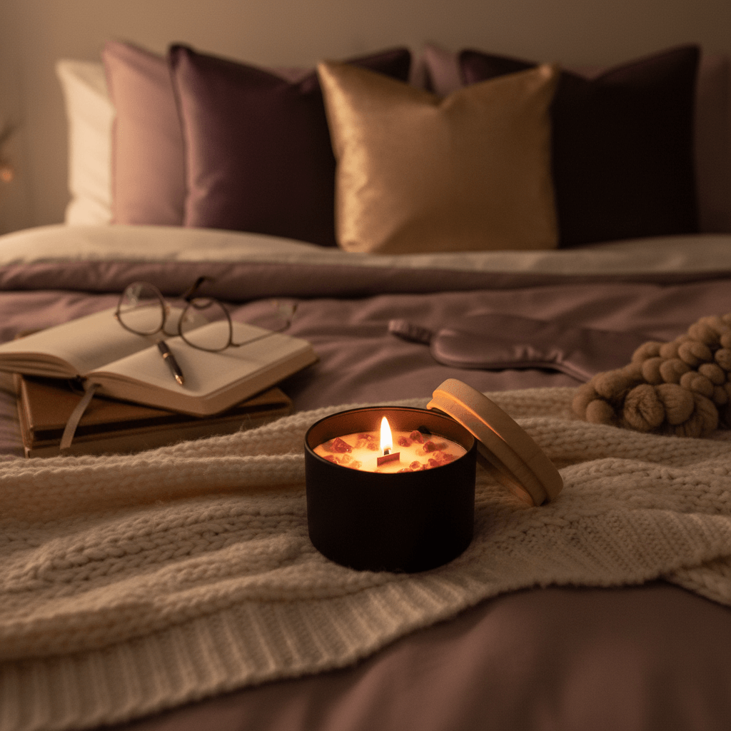 Vela Ritualizada Lavanda y Amatista Cera de Soja Artesanal | AraliaCandles - AraliaCandles