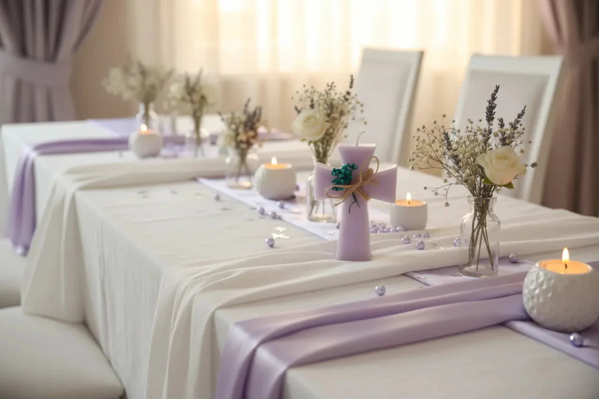 Cruz Decorativa de Cera de Soja con Flores Secas | Aralia Candles - AraliaCandles