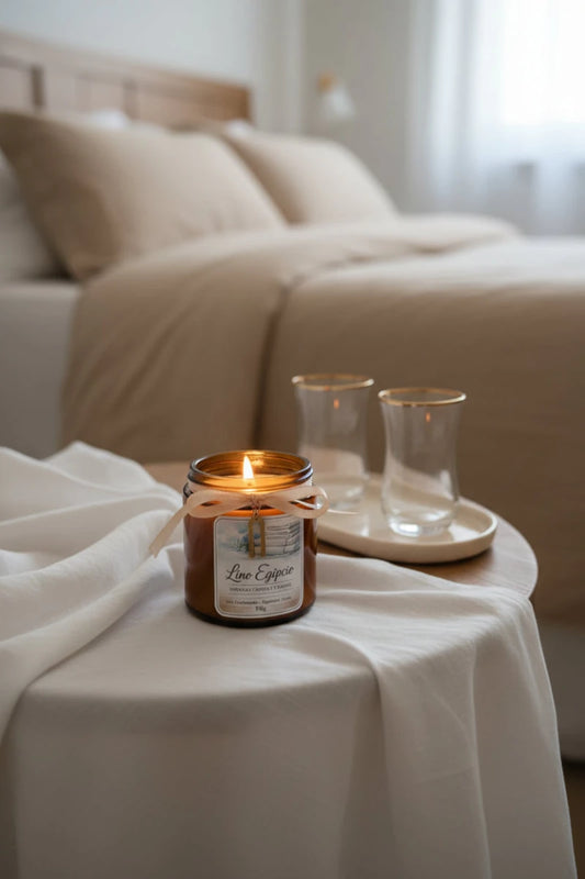Vela Aromática Lino Egipcio de Cera de Soja 100ml | Aralia Candles - AraliaCandles