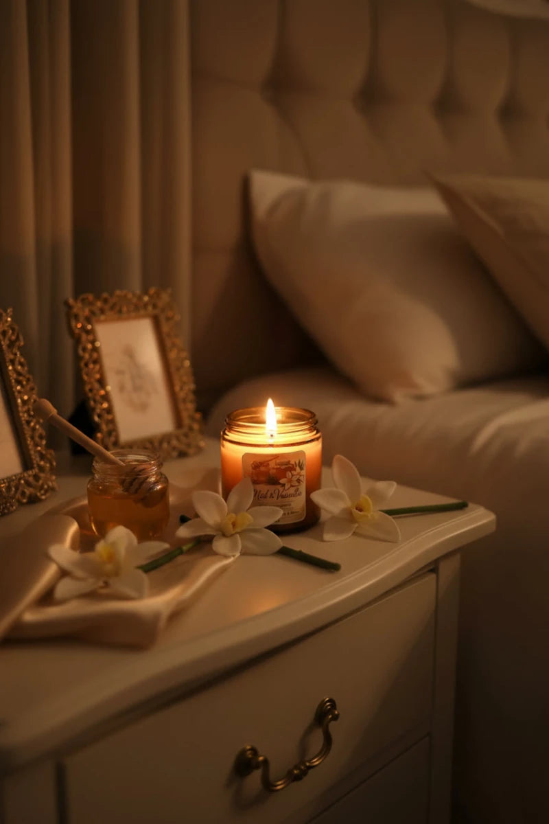 Vela Aromática Miel y Vainilla de Cera de Soja 100ml - Dulce y Cremosa | Aralia Candles - AraliaCandles