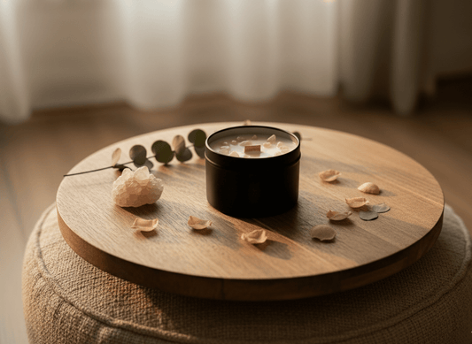 Vela Ritualizada con Cuarzo Rosa | Aralia Candles - AraliaCandles