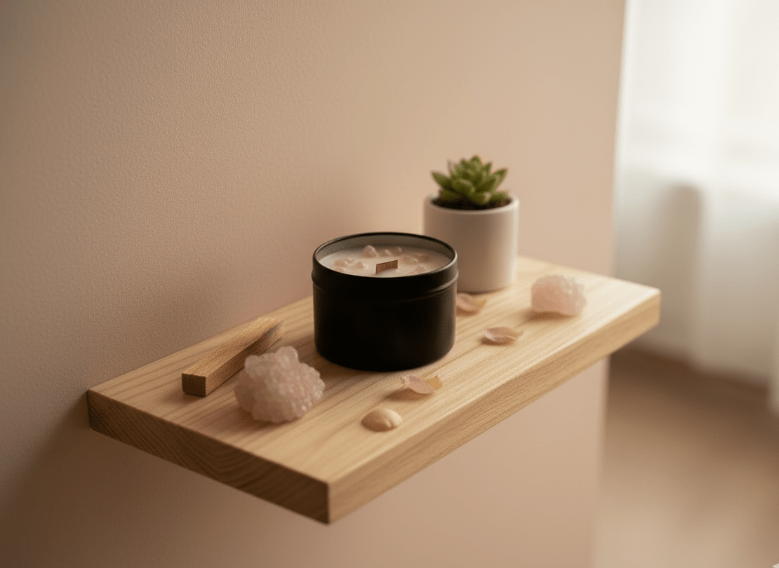 Vela Ritualizada con Cuarzo Rosa | Aralia Candles - AraliaCandles