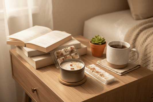 Vela con Mecha de Madera Doble - Ámbar de Seda | Aralia Candles - AraliaCandles