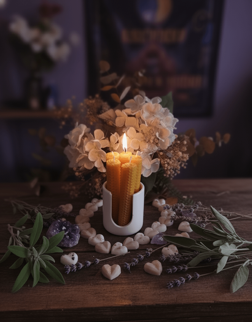 Velas de Miel Cera de Abeja - Rituales de Amor, Prosperidad y Creatividad Naturales | Aralia Candles - AraliaCandles