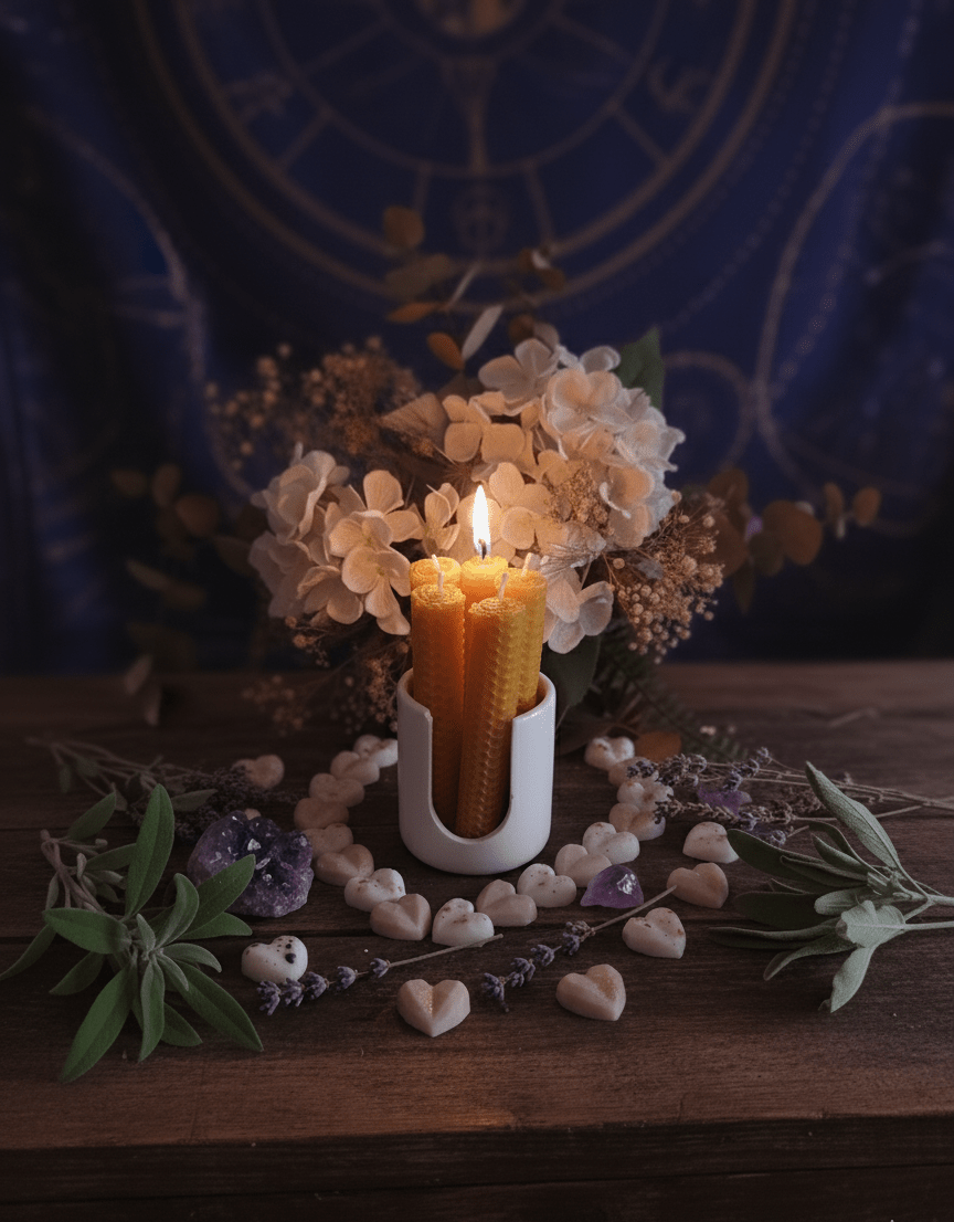 Velas de Miel Cera de Abeja - Rituales de Amor, Prosperidad y Creatividad Naturales | Aralia Candles - AraliaCandles