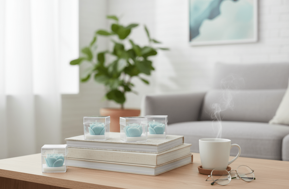 Vela Rosa Mini Soja 3,5cm Rosa y Azul - Personalizable para Bodas y Bautizos | Aralia Candles - AraliaCandles