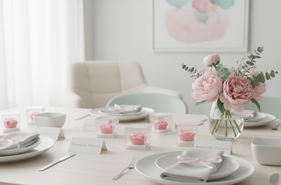 Vela Rosa Mini Soja 3,5cm Rosa y Azul - Personalizable para Bodas y Bautizos | Aralia Candles - AraliaCandles