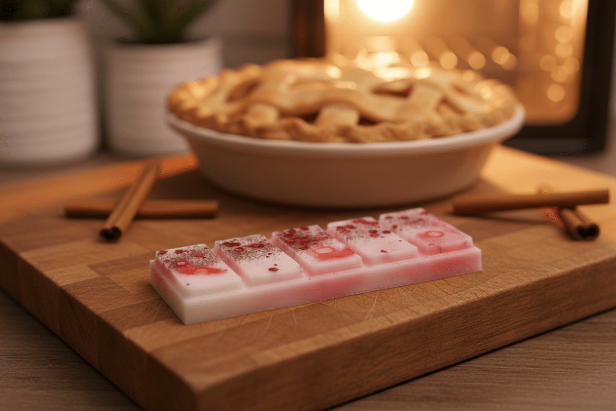 Snapbar en cocina acogedora con tarta de manzana