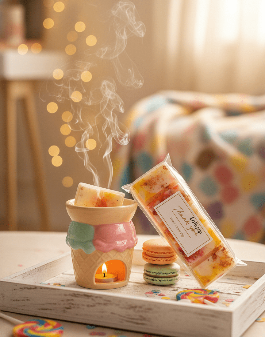 Wax Melt Snapbar Fiesta de Colores Soja - Caramelo Frutas Vainilla Brillante Vibrante | Aralia Candles - AraliaCandles