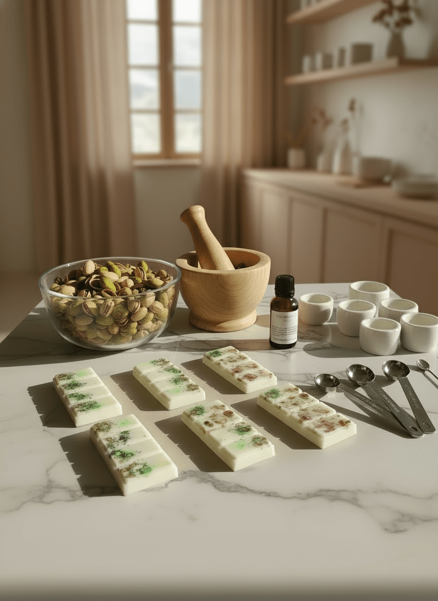 Wax Melt Snapbar Esencia de Pistacho Soja - Gourmet Dulce Cálido | Aralia Candles - AraliaCandles