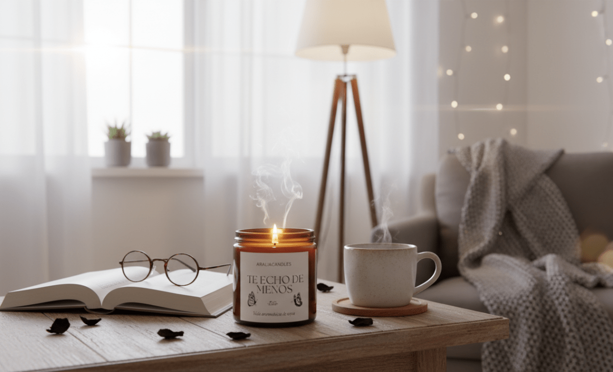 Vela Aromática Te Echo de Menos de Cera de Soja 100ml - Nostalgia Cálida y Reflexiva | Aralia Candles - AraliaCandles