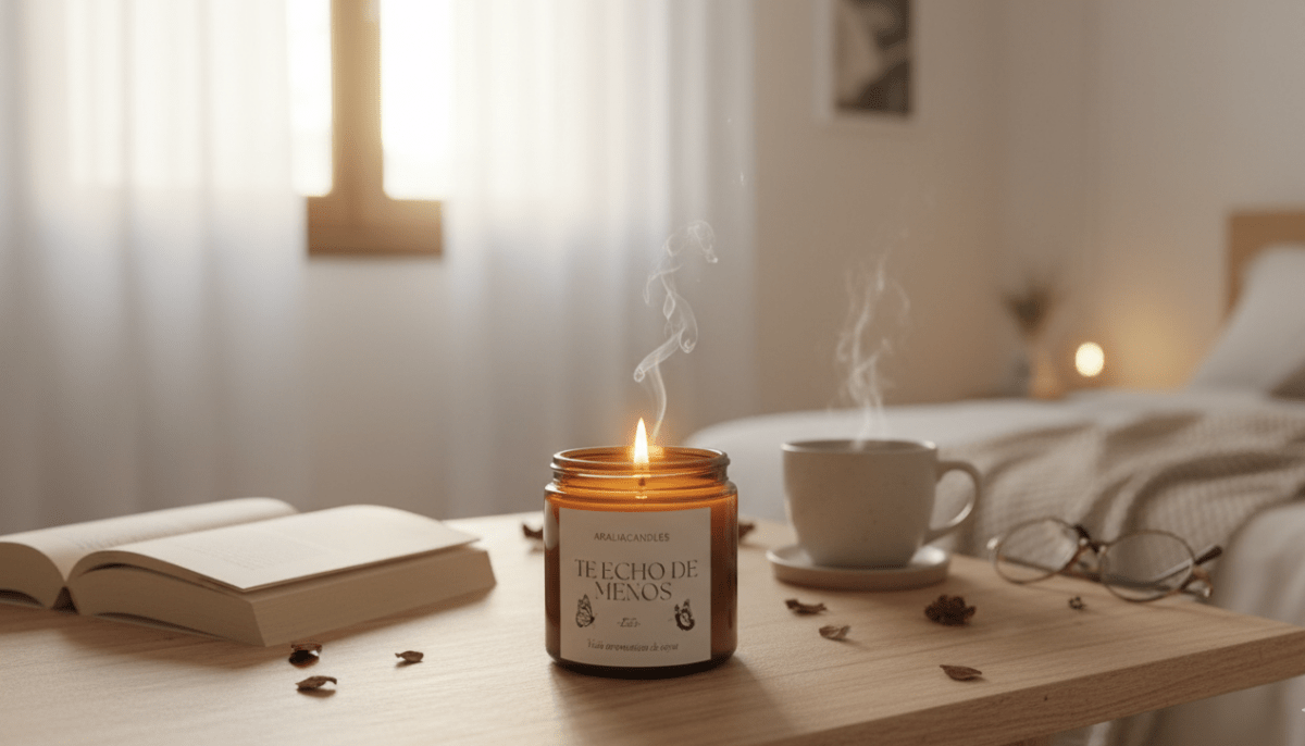Vela Aromática Te Echo de Menos de Cera de Soja 100ml - Nostalgia Cálida y Reflexiva | Aralia Candles - AraliaCandles