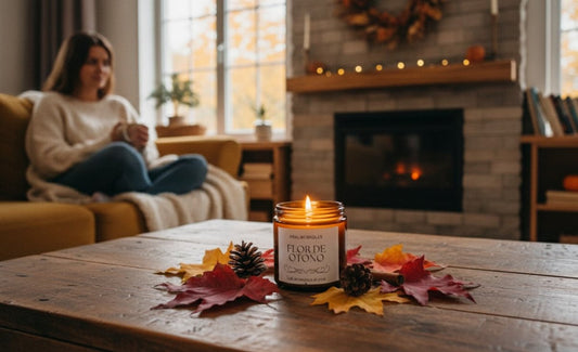 Vela Aromática Flor de Otoño de Cera de Soja - Esencia Especiada y Cítrica para Temporada | Aralia Candles - AraliaCandles
