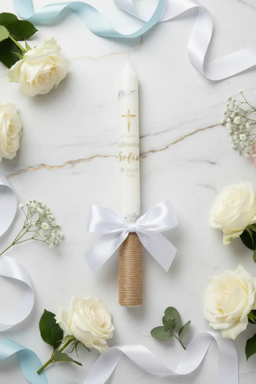 Vela de Bautizo Personalizable | Aralia Candles