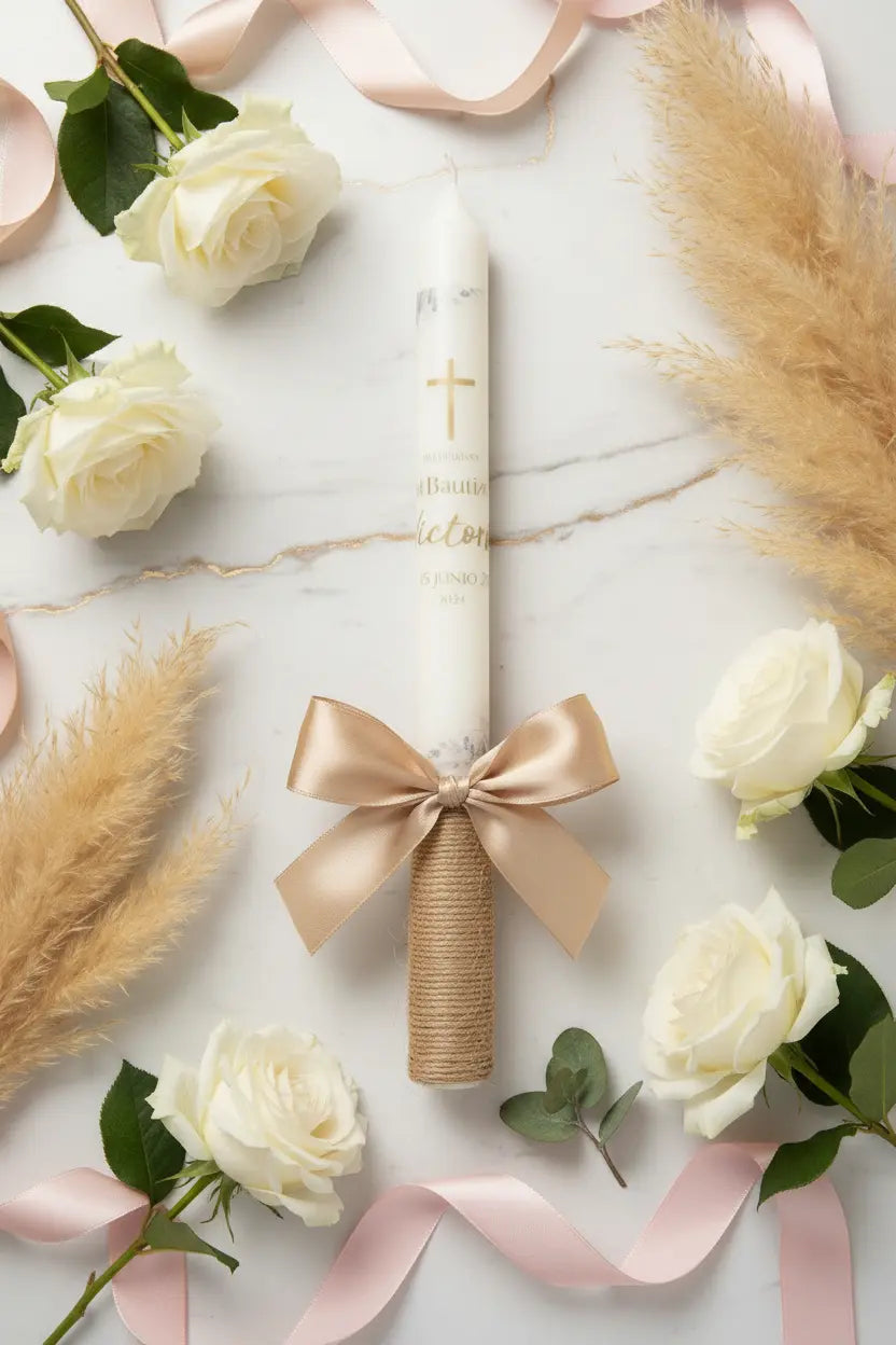 Vela de Bautizo Personalizable | Aralia Candles