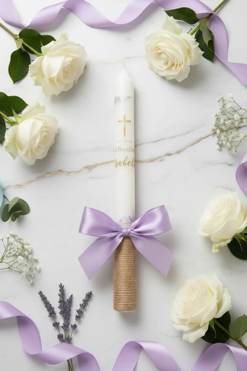 Vela de Bautizo Personalizable | Aralia Candles
