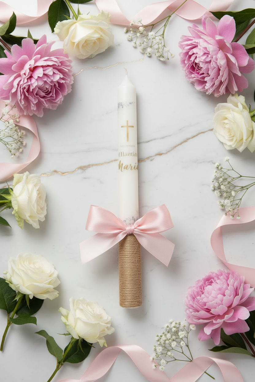 Vela de Bautizo Personalizable | Aralia Candles
