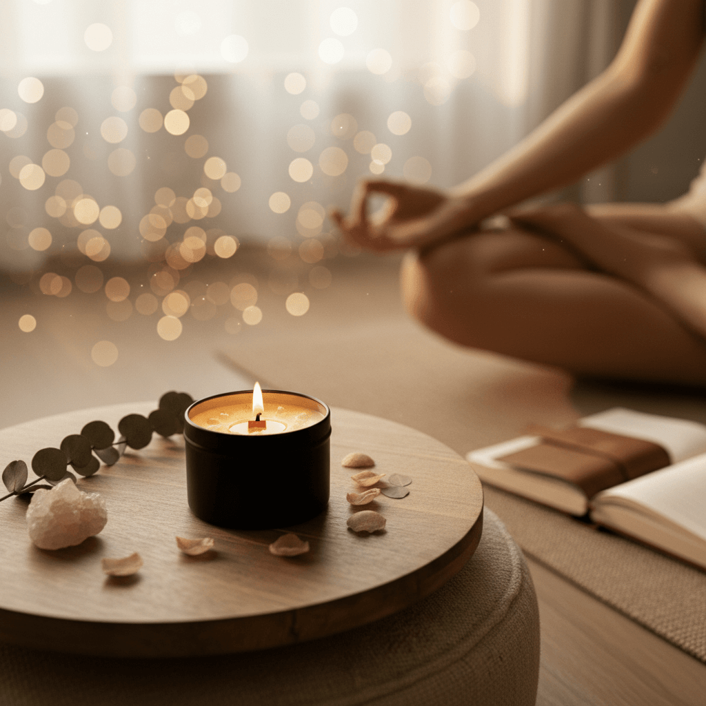 Vela Ritualizada con Cuarzo Rosa | Aralia Candles - AraliaCandles