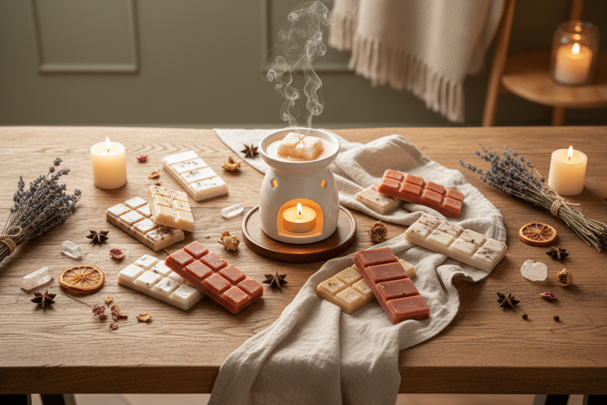 Wax melt snapbars - Escena completa spa ritual