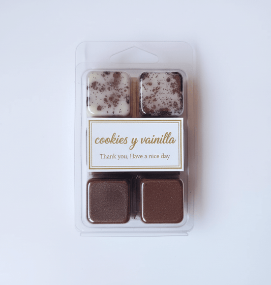 Wax Melts Cookies y Vainilla Soja - Dados Aromáticos Gourmand Cálidos para Hogar | Aralia Candles - AraliaCandles