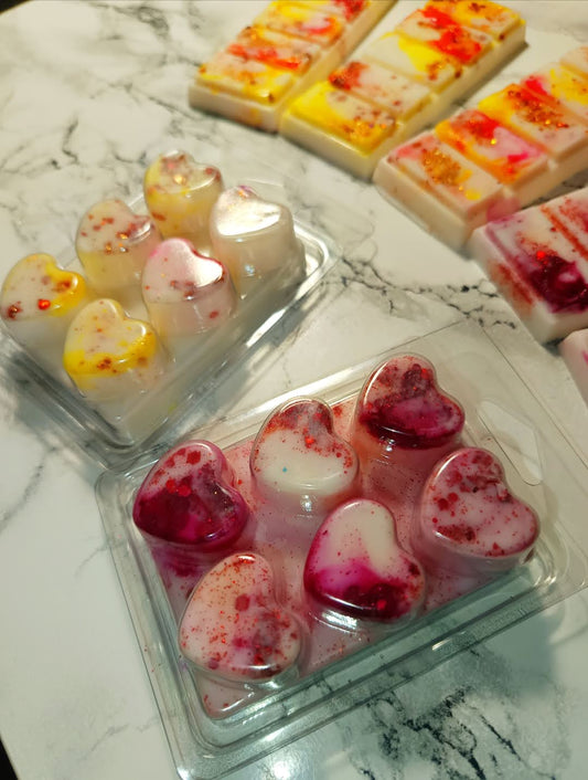 Wax Melts Corazones Piruleta Explosiva Soja - Frutos Rojos Brillantes Caramelo Pasión | Aralia Candles - AraliaCandles