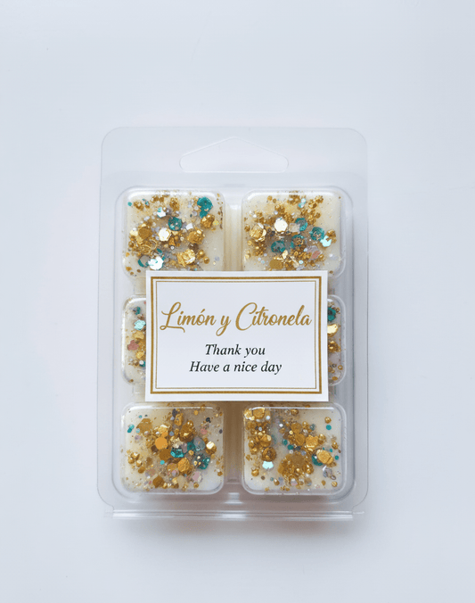 Wax Melts Limón y Citronela Soja - Dados Aromáticos Cítricos Brillantes para Frescor | Aralia Candles - AraliaCandles